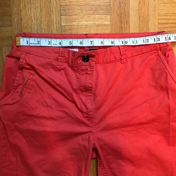 H&M Cotton Blend Pants Size 6 Red Orange Tapered Y2K Minimalist Chic Essential - Picture 5 of 12